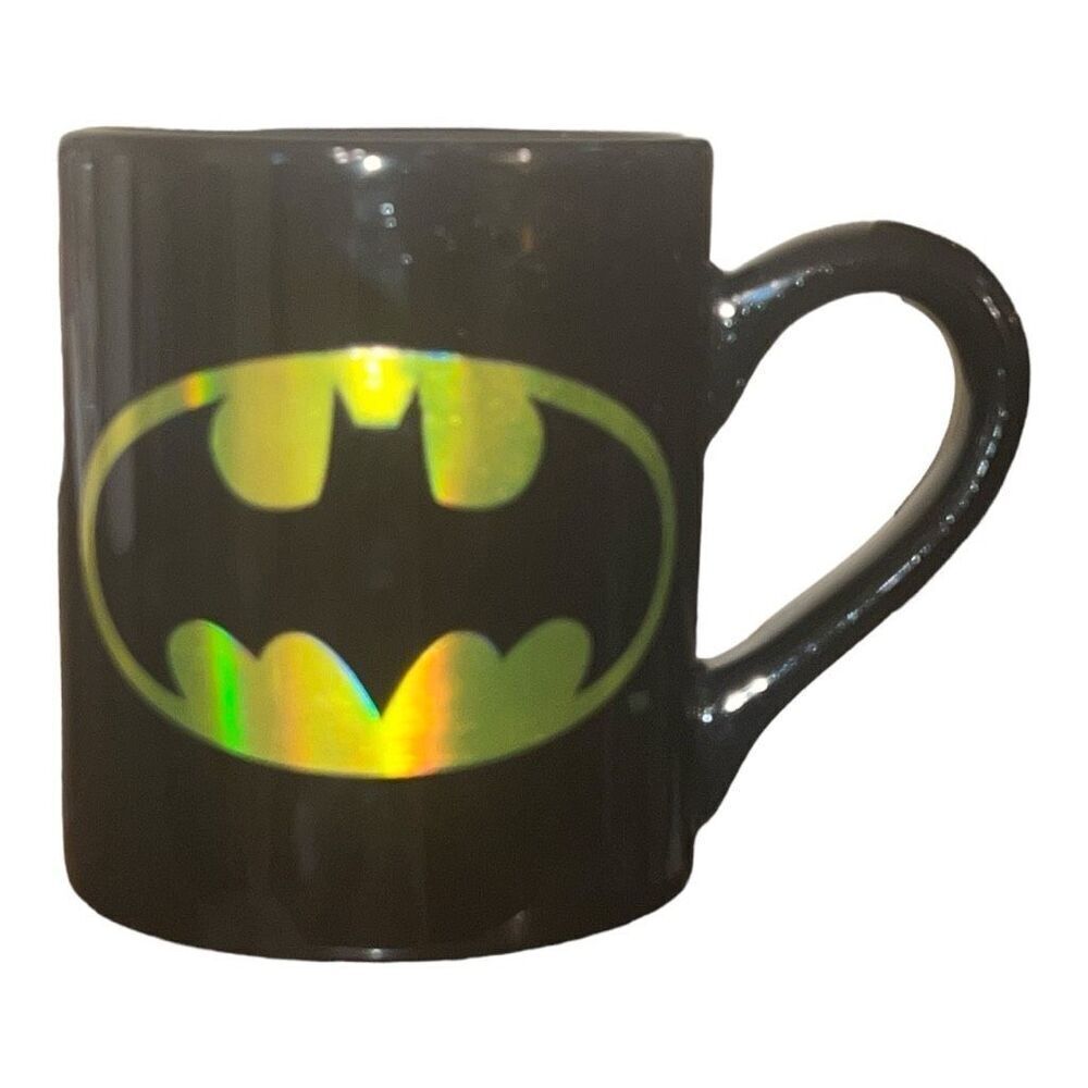 Batman mug with the logo this is in reflective yellow mug 10 oz